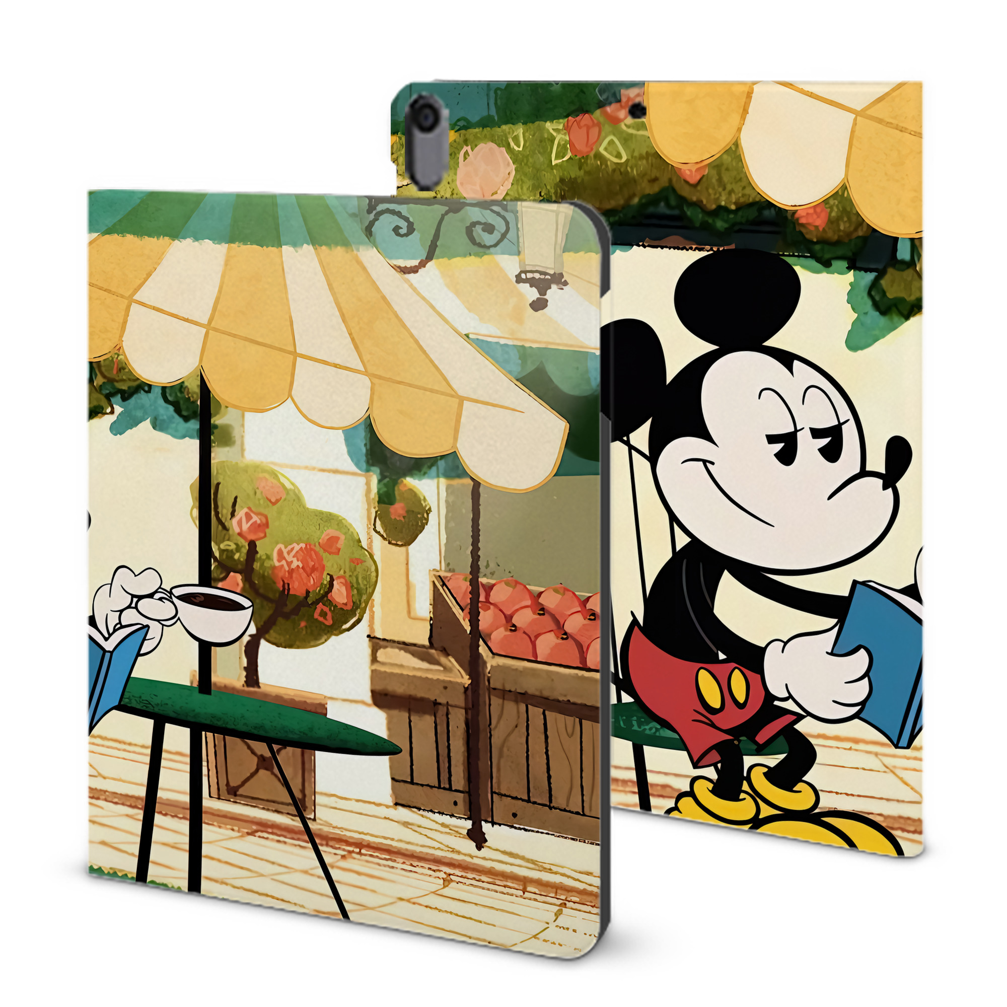 （画像用） ミッキーマウス Mickey Mouse IPad ケース ブック型 PUレザー TPU 耐衝撃 軽量 薄型 ペン収納なし 全面保護 IPad 各モデル対応